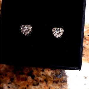 Elegant Silver Heart Stud Earrings